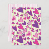 Vorlage für eine Flachkarte für Valentine Hearts (Vorne/Hinten)