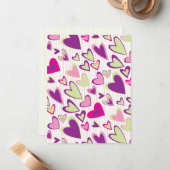 Vorlage für eine Flachkarte für Valentine Hearts (Vorderseite/Rückseite Beispiel)