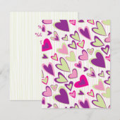 Vorlage für eine Flachkarte für Valentine Hearts (Vorne/Hinten)