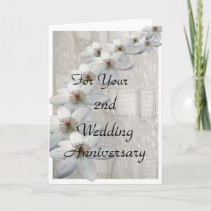 Vorlage für eine Hochzeitstagskarte zum 2. Jahrest