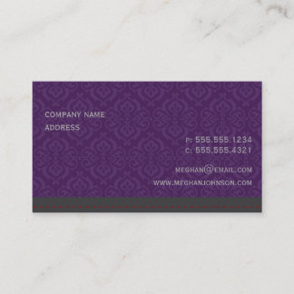 Vorlage für eine modische Damask-Karte Visitenkarte