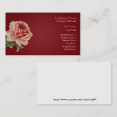 Vorlage für eine schöne rosa Rose-Visitenkarte Visitenkarte (Vorne/Hinten)
