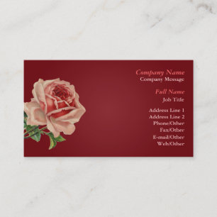 Vorlage für eine schöne rosa Rose-Visitenkarte Visitenkarte