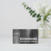 Vorlage für eine schwarze Metallbaufirma Visitenkarte (Stehend Vorderseite)