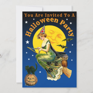 Vorlage für eine Vintage-Halloween-Party-Einladung