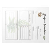 Vorlage für einen umfassenden Projektplan Notizblock (Vorderseite)