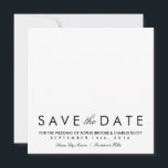 Vorlage für einfache Chic Square Save the Date<br><div class="desc">5, 25" x 5, 25" quadratische Save the Date Kartenvorlage. Ändern Sie den Text in Ihren eigenen Text,  und klicken Sie auf "Anpassen",  um Schriftart,  Textfarbe,  Hintergrundfarbe zu ändern,  und fügen Sie Ihre eigenen Designs oder Fotos hinzu. Viel Platz für ein niedliches Foto der Verlobung!</div>