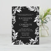 Vorlage für einladende Blätter | Black & Ecru (Stehend Vorderseite)