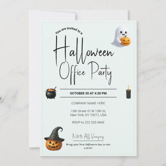 Vorlage für Einladungen und Einladungen von Büros (Vorderseite)