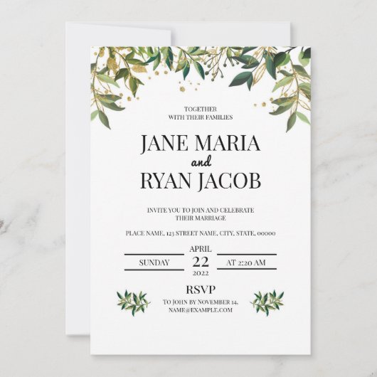 Vorlage für Einladungskarten (Vorderseite)