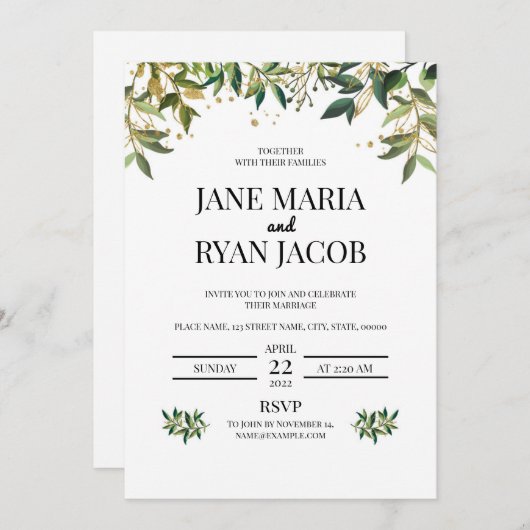 Vorlage für Einladungskarten (Vorne/Hinten)