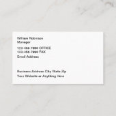 Vorlage für einzigartige Baukarten Visitenkarte (Rückseite)