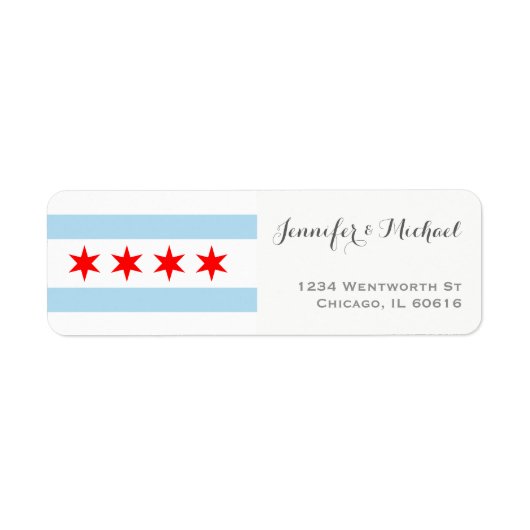Vorlage für Elegant-Chicago-Flaggen | Red Blue Gra (Vorne)