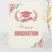 Vorlage für elegante Abschluss-Einladungskarte (Gelbe Blume)