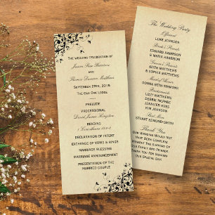 Vorlage für elegante antike Wirbel beim Hochzeitsp Werbekarte