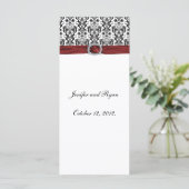 Vorlage für elegante Damask-Rackkarte (Stehend Vorderseite)