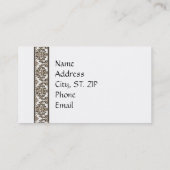 Vorlage für elegante Damask-Visitenkarte Visitenkarte (Rückseite)