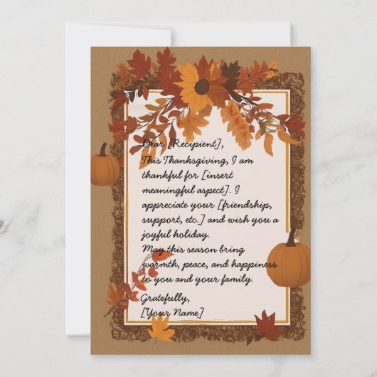 Vorlage für Elegante Erntedank (Rückseite)