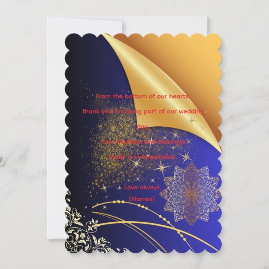 Vorlage für elegante Hochzeit-Dankeskarten (Vorderseite)