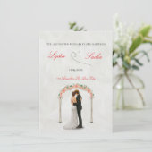 Vorlage für elegante Hochzeitseinladung (Stehend Vorderseite)