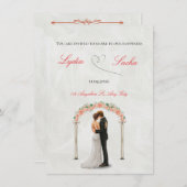 Vorlage für elegante Hochzeitseinladungen (Vorne/Hinten)