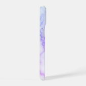 Vorlage für elegante Imitate Blau und Lila Marmorn iPhone 15 Hülle (Rechte Seite)