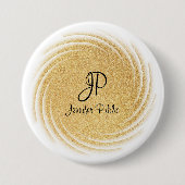 Vorlage für elegante Imitate Gold Glitzer Monogram Button (Vorderseite)