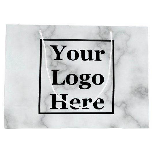 Vorlage für elegante Imitats mit weißem Marmor-Log Große Geschenktüte (Rückseite)