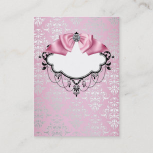Vorlage für elegante rosa Damask-Visitenkarte Visitenkarte