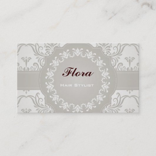 Vorlage für elegante Soft Damask Business Card Visitenkarte (Vorderseite)