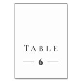 Vorlage für elegante Tischnummern (Rückseite)