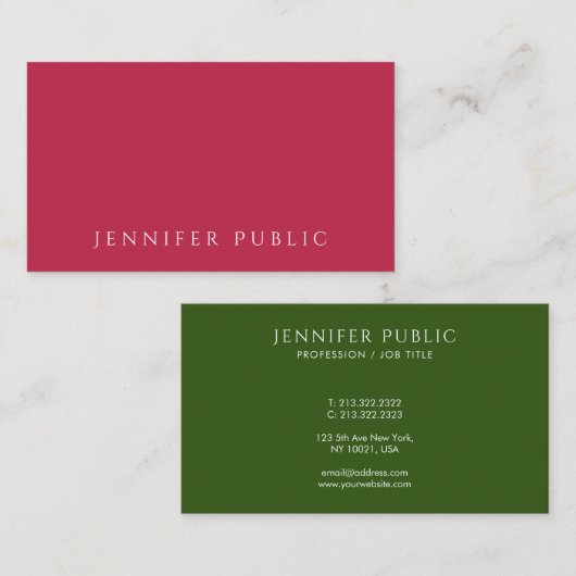 Vorlage für elegante Trend-Farben Erstellen Sie Ih Visitenkarte (Vorne/Hinten)