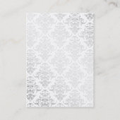 Vorlage für elegante weiße Damask-Visitenkarte Visitenkarte (Rückseite)