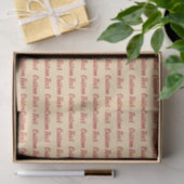 Vorlage für eleganten Peach und roten Skripttext Seidenpapier (Geschenk)