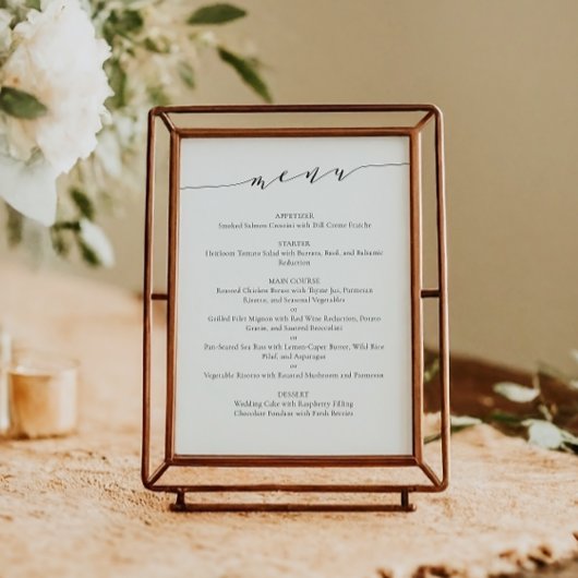 Vorlage für elegantes Chic Script-Hochzeitmenü in