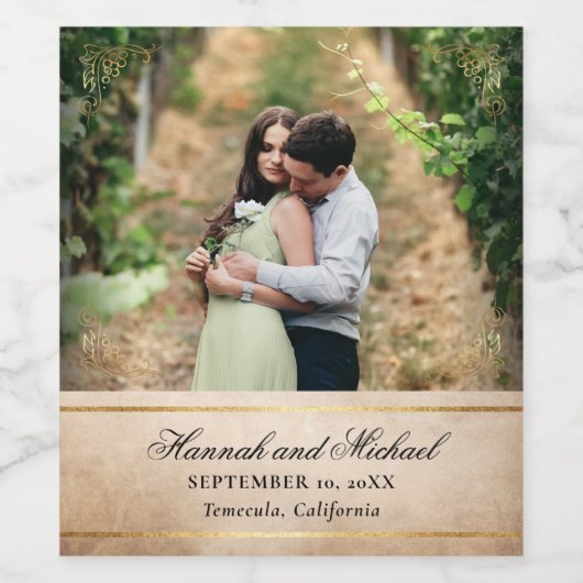 Vorlage für elegantes Pergament Weinetikett (Einzelnes Label)