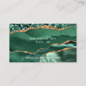 Vorlage für Emerald Green Gold QR Code Business Ca Visitenkarte (Rückseite)