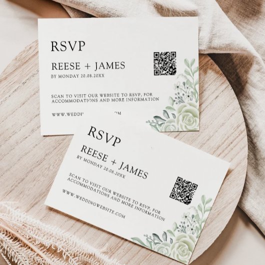 Vorlage für Emerald Green Wedding RSVP Card