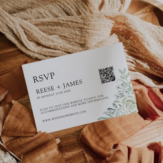 Vorlage für Emerald Green Wedding RSVP Card