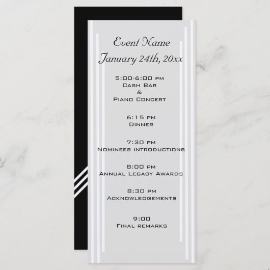 Vorlage für Ereignisprogramme - Angepasste Daten (Vorne/Hinten)