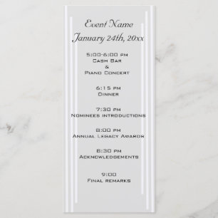 Vorlage für Ereignisprogramme - Angepasste Daten