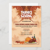 Vorlage für Erntedank-Party Einladungen (Vorne/Hinten)