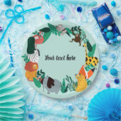 Vorlage für farbenfrohe Zootiere Pappteller (Party)