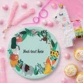 Vorlage für farbenfrohe Zootiere Pappteller (Party)