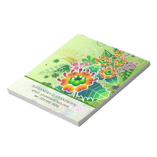 Vorlage für farbige Blume Notizblock (Rotiert)