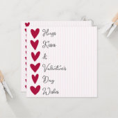 Vorlage für farbige, handgezeichnete Herzkartentyp (Vorderseite/Rückseite Beispiel)