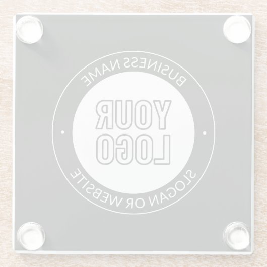 Vorlage für Firmenlogo oder Design und Bearbeitung Glasuntersetzer (Rückseite)