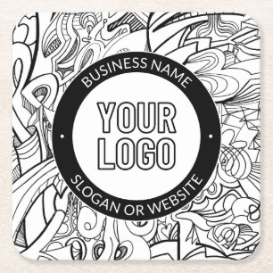 Vorlage für Firmenlogo oder Design und Bearbeitung Rechteckiger Pappuntersetzer