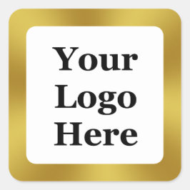 Vorlage für Firmenlogos mit der Bezeichnung Gold u Quadratischer Aufkleber