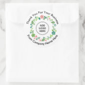 Vorlage für florale Firmenlogos Vielen Dank an Sti Runder Aufkleber (Tasche)